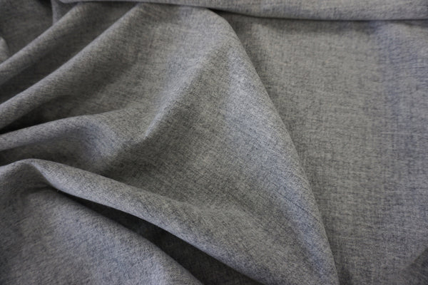 Stretch Wool Flannel, Grey Marle