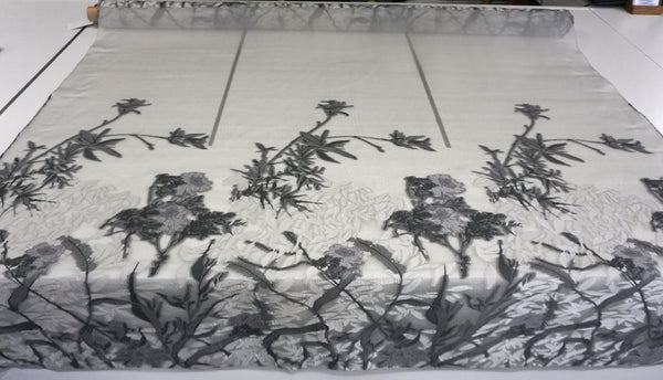 LAST PANEL- Silk Blend Coupè Jacquard Organza, Grey Scale