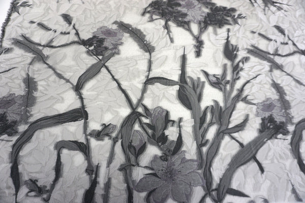 LAST PANEL- Silk Blend Coupè Jacquard Organza, Grey Scale