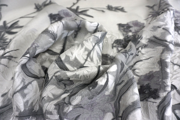 LAST PANEL- Silk Blend Coupè Jacquard Organza, Grey Scale