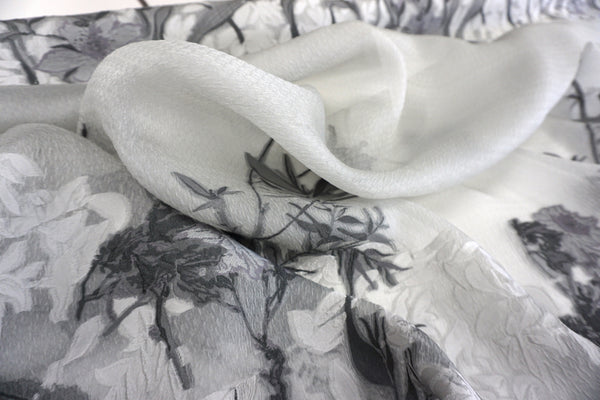 LAST PANEL- Silk Blend Coupè Jacquard Organza, Grey Scale