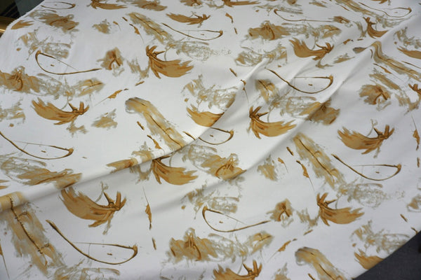 Gold Paint Print on Stretch Sateen