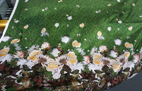 PANEL- Spring in Bloom Print on Stretch Satin
