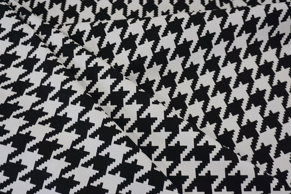 Classic Houndstooth Print on Cotton Twill