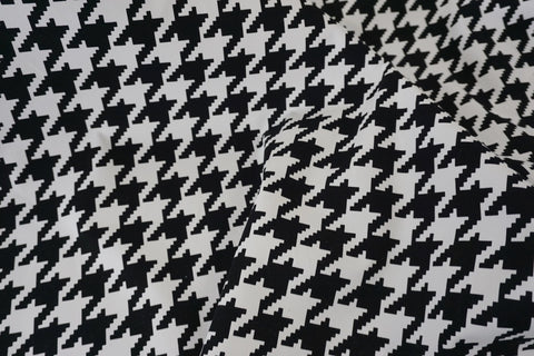 Classic Houndstooth Print on Cotton Twill