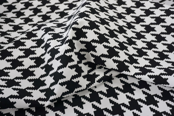 Classic Houndstooth Print on Cotton Twill