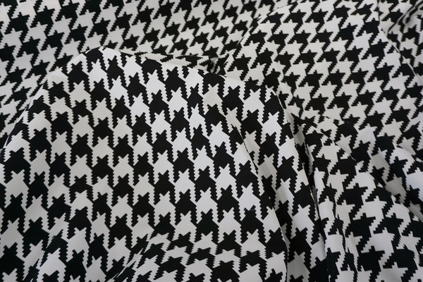 Classic Houndstooth Print on Cotton Twill