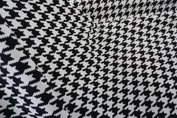 Classic Houndstooth Print on Cotton Twill