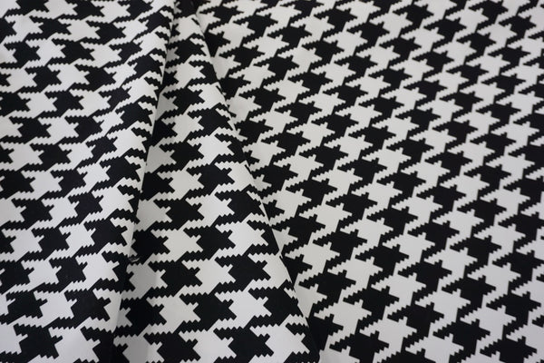 Classic Houndstooth Print on Cotton Twill