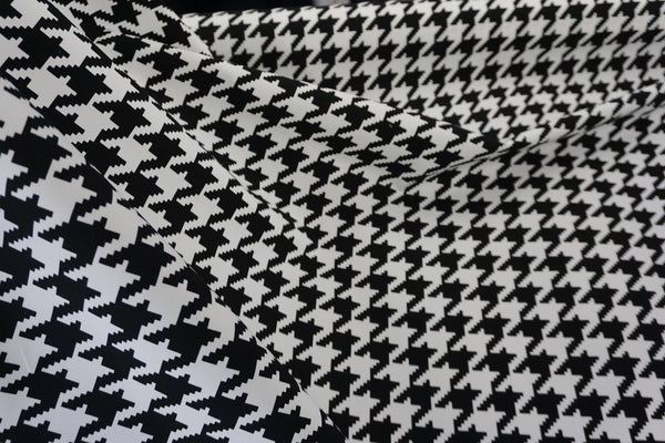 Classic Houndstooth Print on Cotton Twill