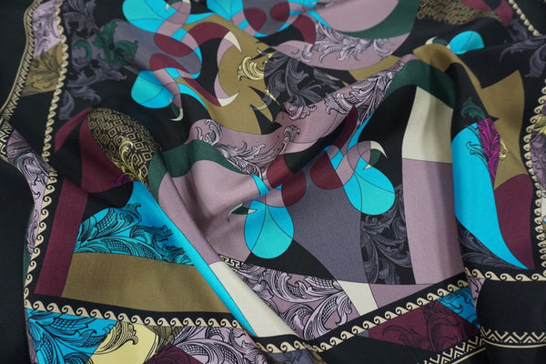 PANEL- Scarf Print on Silk Twill