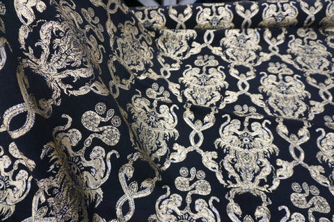 Monkey Magic Gold Brocade, Heavy Jacquard