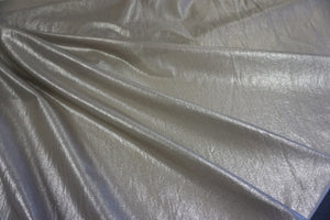 Silver Coated, Beige Silk and Cotton Voile