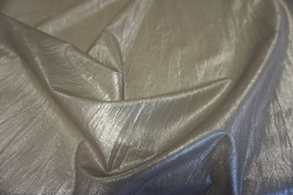 Silver Coated, Beige Silk and Cotton Voile