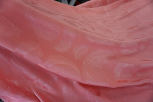 Satin Back Silk, Feather Jacquard in Apricot Pink