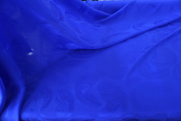 Satin Back Silk, Feather Jacquard in Cobalt Blue