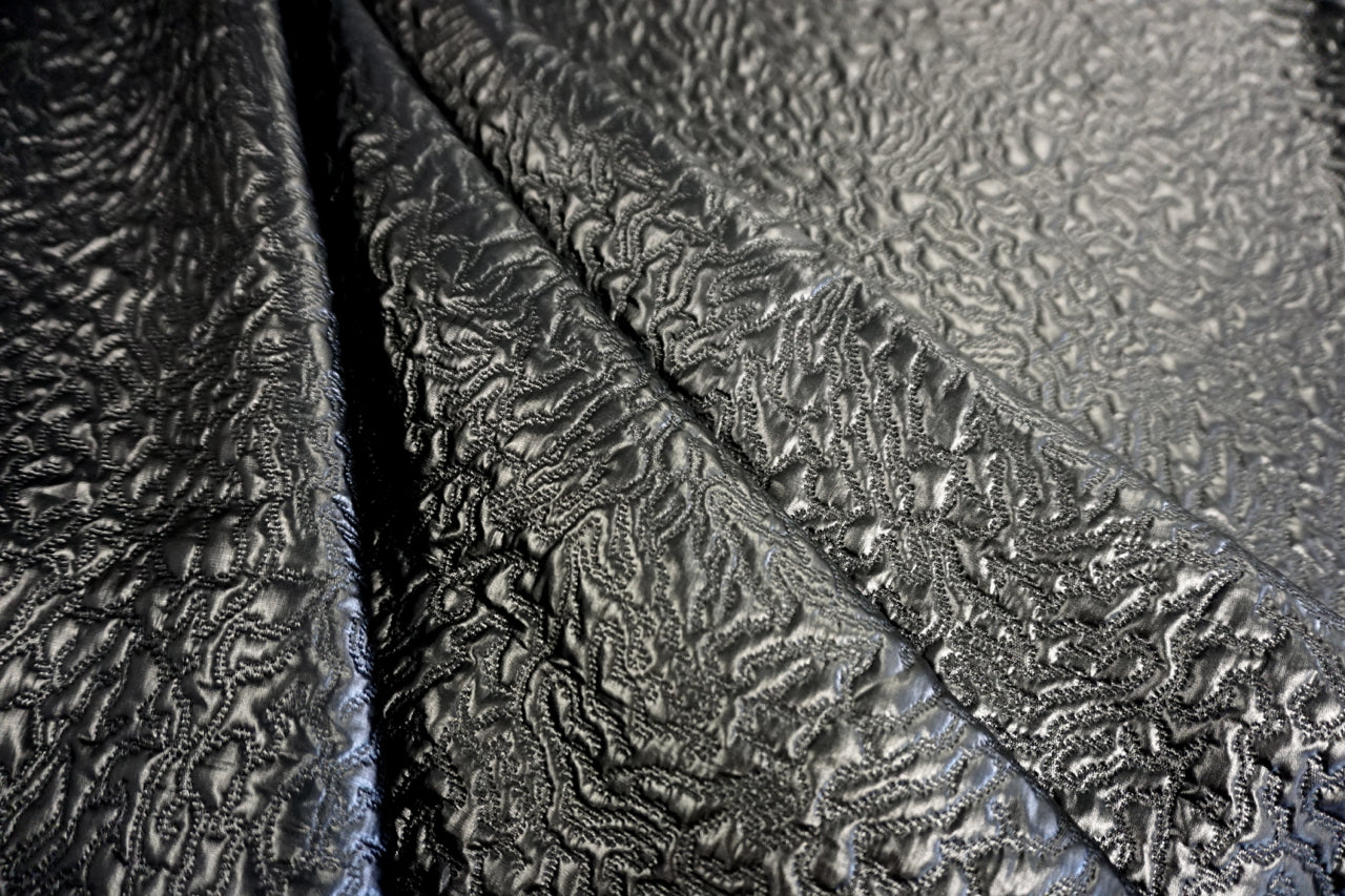 Quilted Wet Leather-look, Black