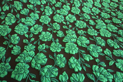 Emerald Rose Cloque Jacquard