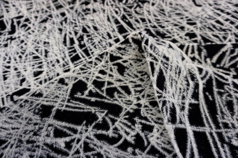 Black Melton with 'White Frost' Embroidery
