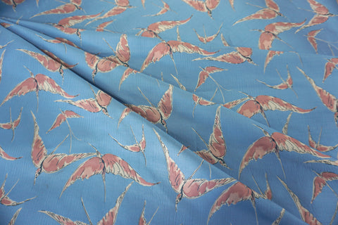 Reversible Flying Birds Jacquard, Sky Blue, 1.7mt wide