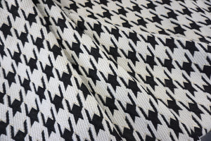 Reversible Gilded Houndstooth Wool Blend Jacquard