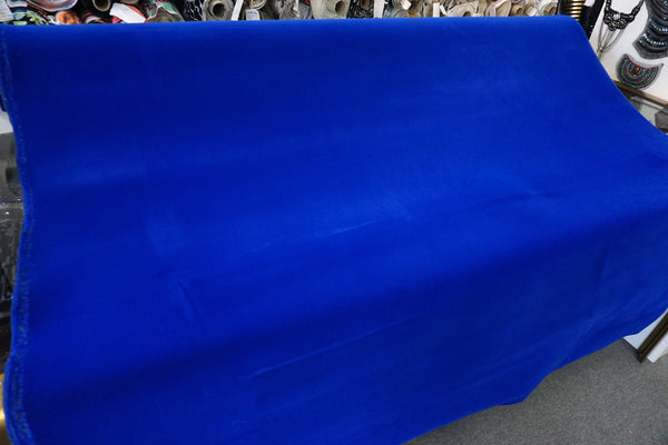 LAST PIECE: 1.3 MT  Bright Royal Blue Flocked Neoprene, Bonded Velvet