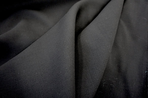 Italian Wool Gaberdine Suiting, Black