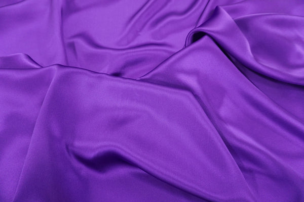 LAST PIECE: 0.55 MT  Bright Purple Silk Satin