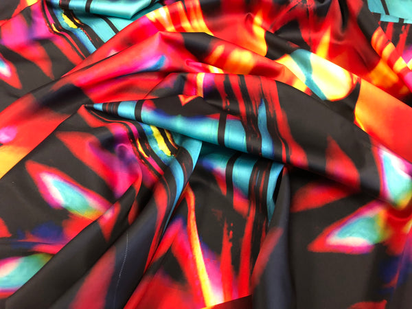 Blue Flame Mirror Print on Stretch Satin