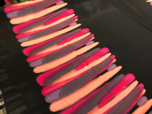Double Border Airbrush Lipstick Print on Satin