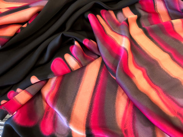 Double Border Airbrush Lipstick Print on Satin
