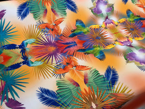 Tropical Mirror Print Scuba Stretch