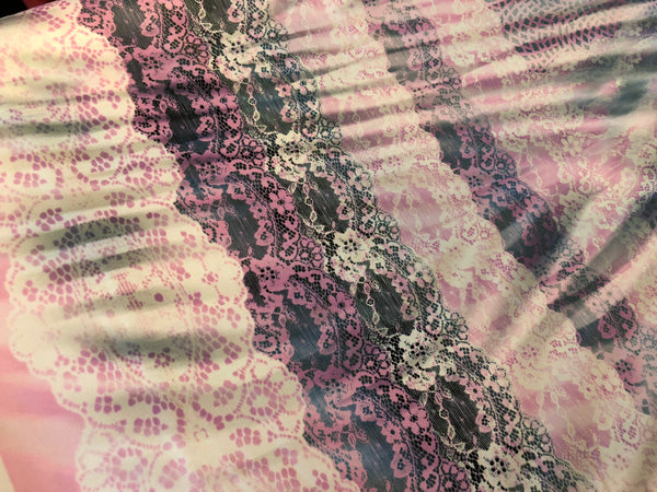 Wildly Laced Print on Stretch Satin