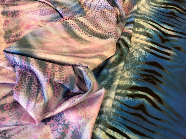 Wildly Laced Print on Stretch Satin