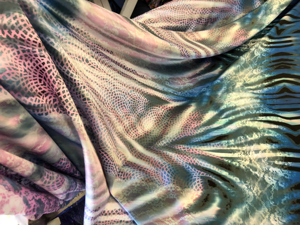 Wildly Laced Print on Stretch Satin