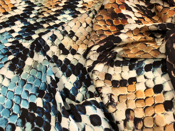 Python Mosaic Print on Stretch Satin