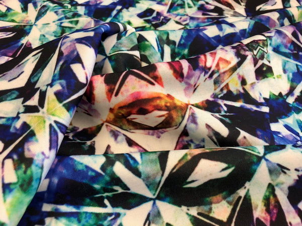 Kaleidoscope Crystal Print on Stretch Scuba