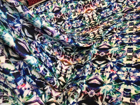 Kaleidoscope Crystal Print on Stretch Scuba