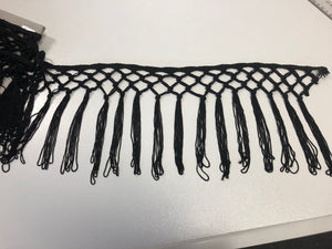 Black Finge Macrame Trim