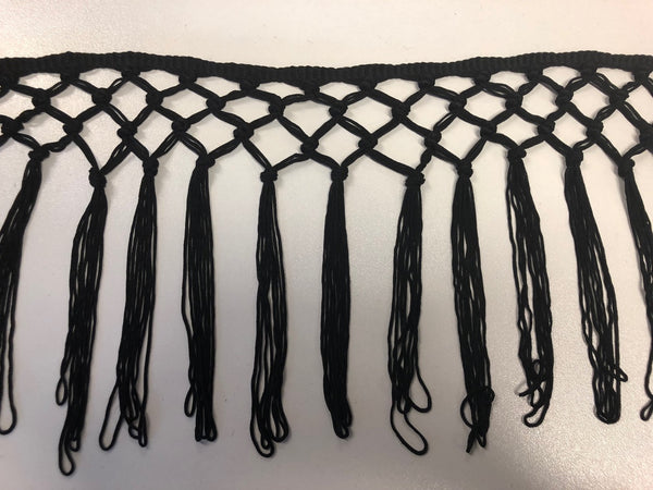 Black Finge Macrame Trim