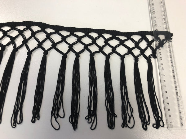 Black Finge Macrame Trim