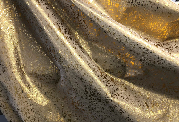 Silk Lurex Blend Jacquard, Shattered Gold