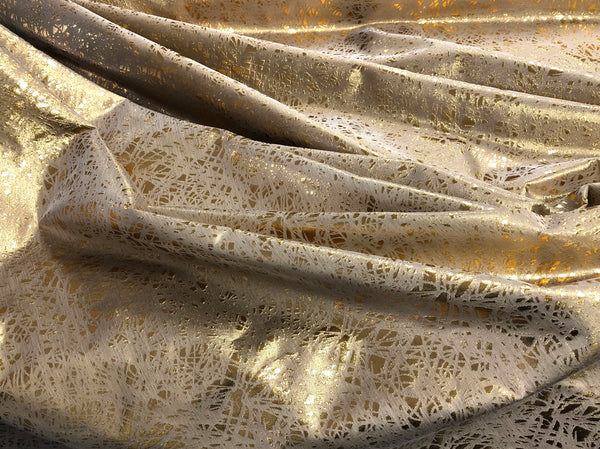 Silk Lurex Blend Jacquard, Shattered Gold
