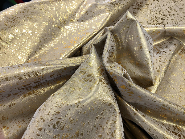 Silk Lurex Blend Jacquard, Shattered Gold