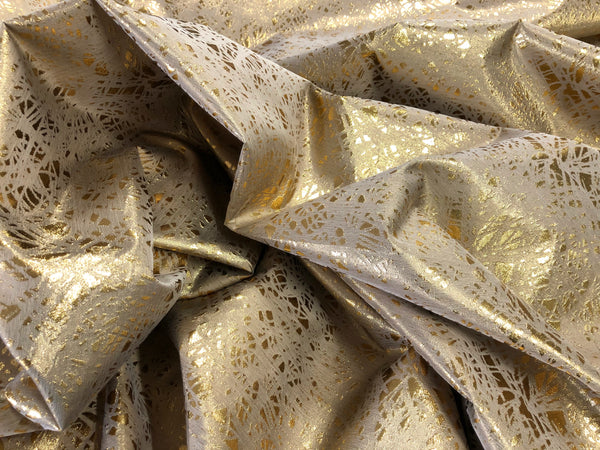 Silk Lurex Blend Jacquard, Shattered Gold