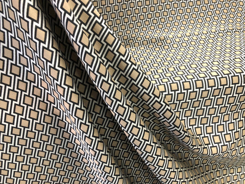 Wide, Designer Geometric Cells Satin Jacquard