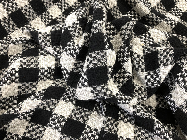 Black & White Cotton Tweed Suiting