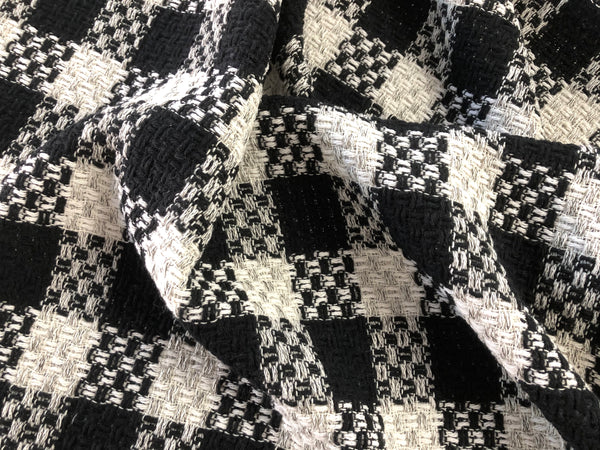 Black & White Cotton Tweed Suiting