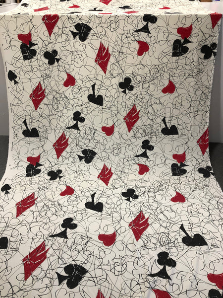 House of Cards Print on Ivory Stretch Wool Blend