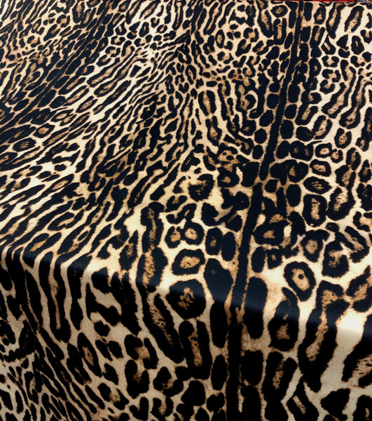Classic Leopard Print on Cotton Twill Denim